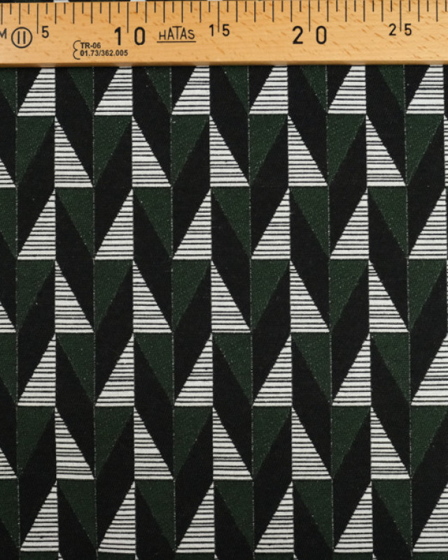 Jacquard triangle vert sapin : ameublemement - Mercerine