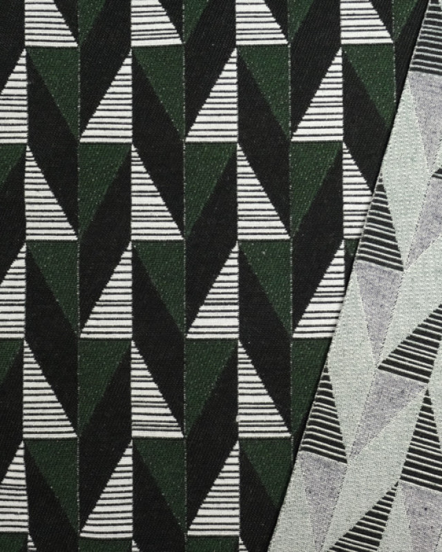 Jacquard triangle vert sapin : ameublemement - Mercerine