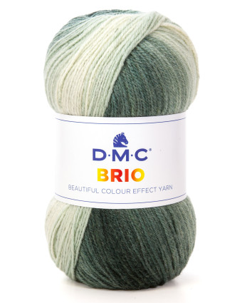 Fil à tricoter DMC Brio DMC - Laine:n° 403 - Vert/Blanc -  Mercerine