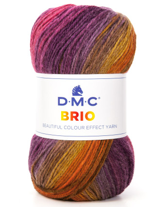 Fil à tricoter DMC Brio DMC - Laine:n° 405 - Violet/Orange/Rose/Marron -  Mercerine