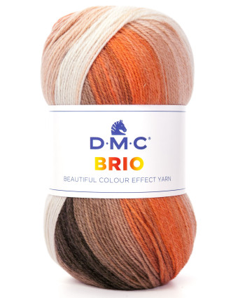 Fil à tricoter DMC Brio DMC - Laine:n° 406 - Orange Gris -  Mercerine