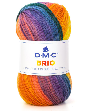 Fil à tricoter DMC Brio DMC - Laine:n° 400 - Arc-En-Ciel -  Mercerine