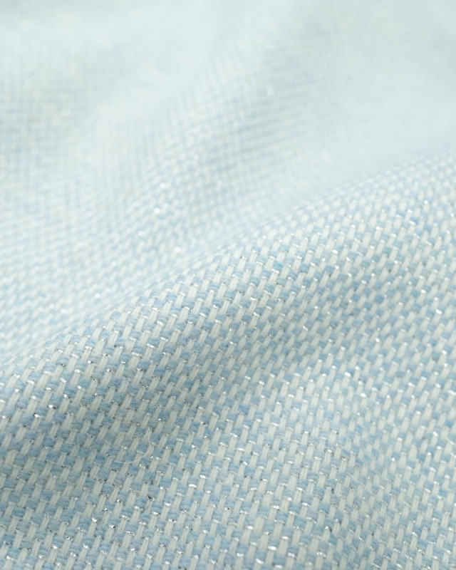 Lainage et draps de laine : tissu bleu clair tissé argent - Mercerine