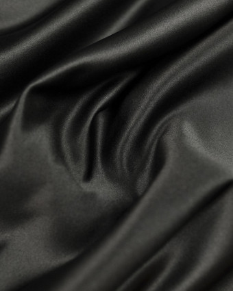 Tissu Satin brillant au mètre Noir Adele - Mercerine