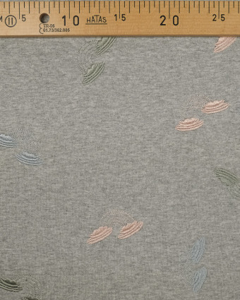 Tissu Sweat brodé arc en ciel pastel - Mercerine