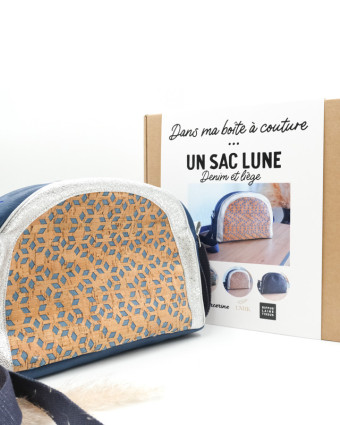 Kit Sac Lune bleu liège LNHK - Kit de couture - sac - Mercerine