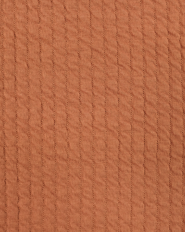 Tissu au mètre : Crinkle Jersey Matelasse Terracotta - Mercerine