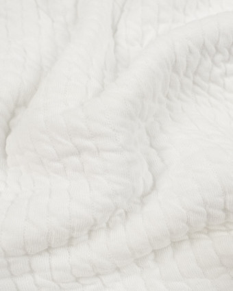 Crinkle Jersey Matelasse Blanc - 10cm