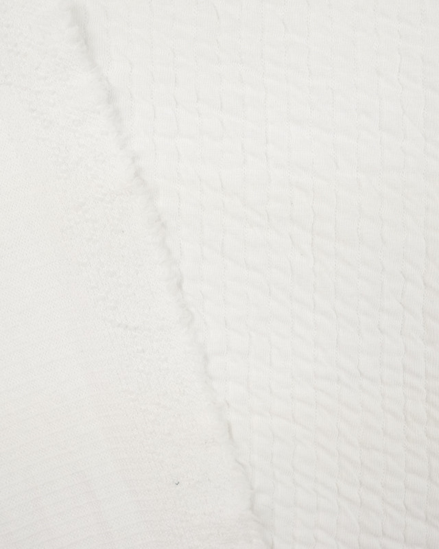 Tissu au mètre : Crinkle Jersey Matelasse Blanc - Mercerine