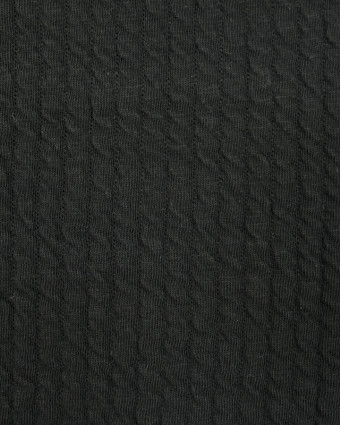 Tissu au mètre : Crinkle Jersey Matelasse Noir - Mercerine