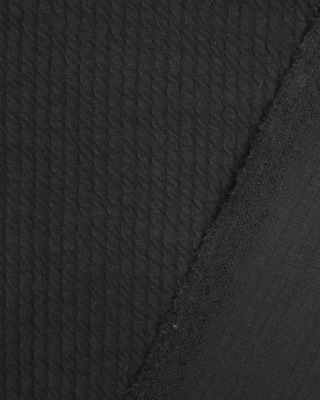 Tissu au mètre : Crinkle Jersey Matelasse Noir - Mercerine