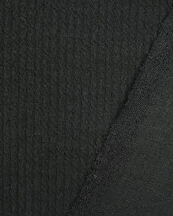 Tissu au mètre : Crinkle Jersey Matelasse Noir - Mercerine