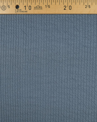 Tissu au mètre : Crinkle Jersey Matelasse Bleu jean- Mercerine