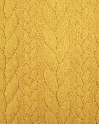 Tissu Sweat Effet Tricot Jaune - Mercerine