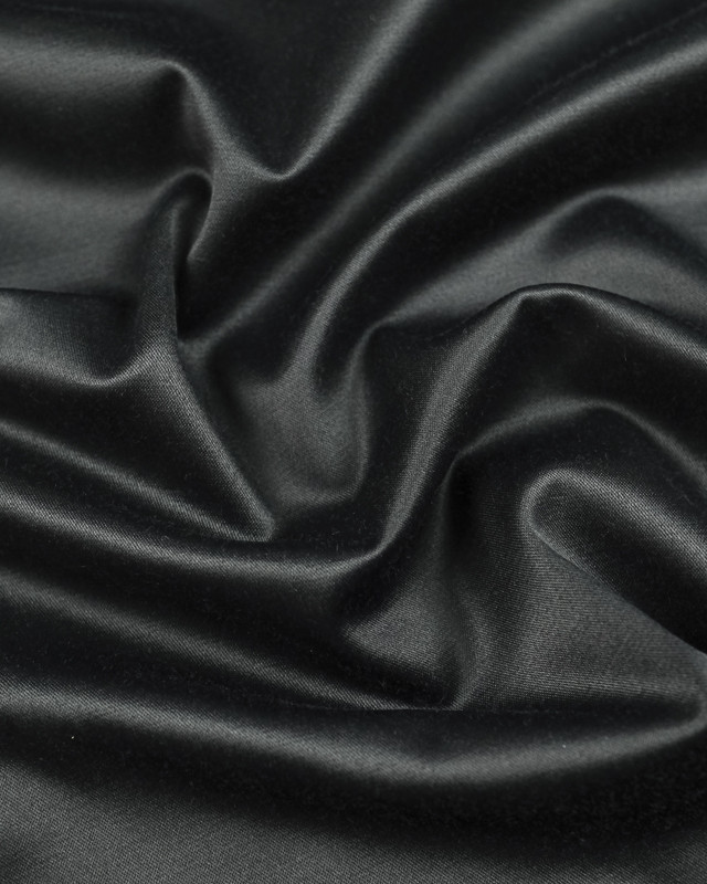 Tissu Satin noir au mètre anthracite - Tissus au mètre - Mercerine