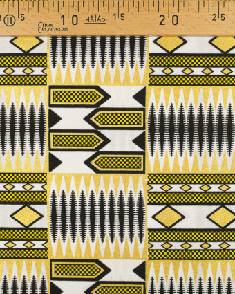 Tissu wax lurex jaune carreaux : tous les tissus africains sur Mercerine