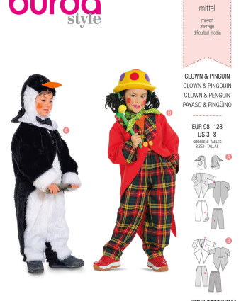 Patron déguisement Clown et Pingouin : Burda 2414 - Mercerine