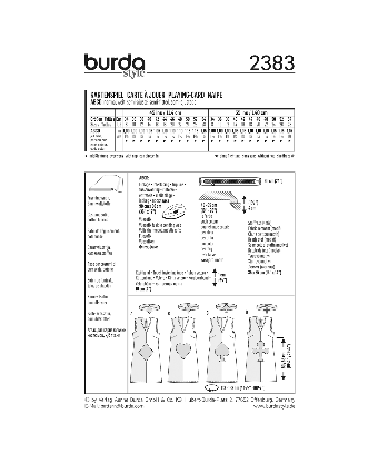 Patron déguisement Carte à jouer : Burda 2383 - Mercerine