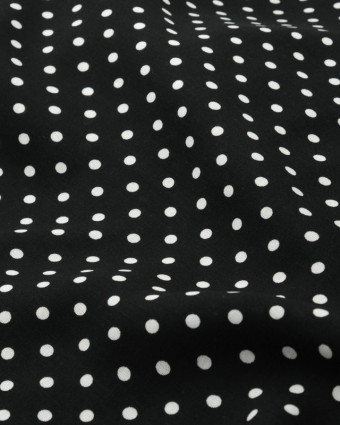  Viscose imprimée à pois Dotty noir  -  Mercerine