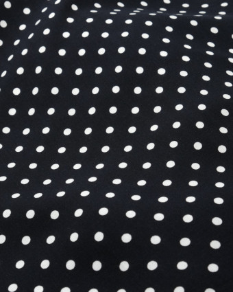  Tissu viscose motif pois Dotty bleu marine 10cm -  Mercerine