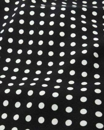  Tissu viscose imprimé pois Dotty large noir -  Mercerine