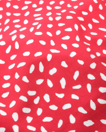  Viscose rouge motif pois blanc Albane  -  Mercerine