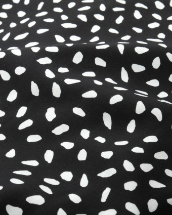  Viscose noir pois blanc Albane  -  Mercerine