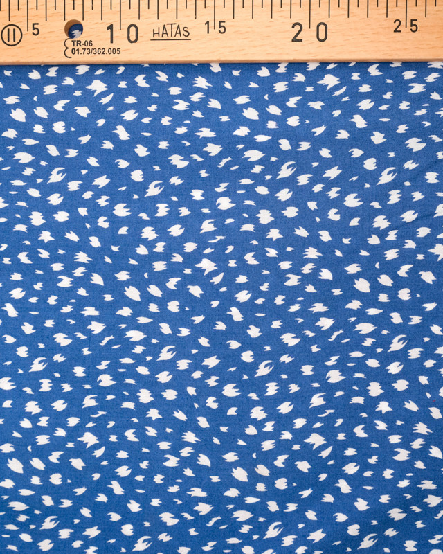 Tissu Viscose imprimé petit motif griffe bleu   - Mercerine