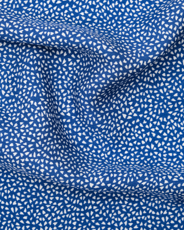 Viscose tissu imprimé petits triangles Pauline bleu nuit - Mercerine