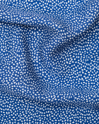 Viscose tissu imprimé petits triangles Pauline bleu nuit - Mercerine