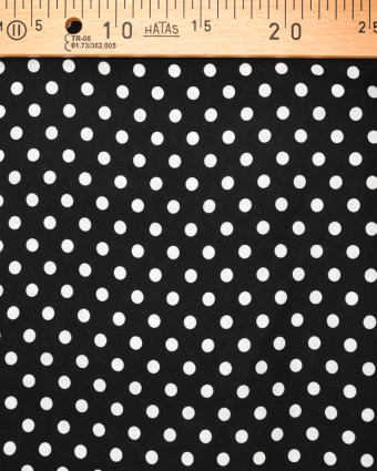 Tissu viscose imprimé pois Dotty large noir - Mercerine