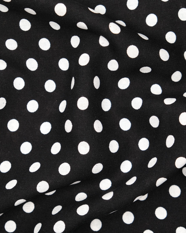 Tissu viscose imprimé pois Dotty large noir - Mercerine