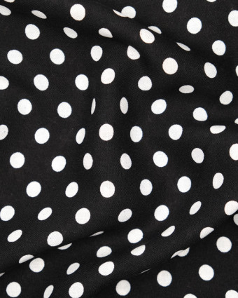 Tissu viscose imprimé pois Dotty large noir - Mercerine