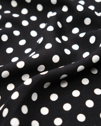 Tissu viscose imprimé pois Dotty large noir - Mercerine