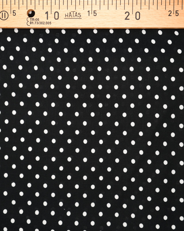 Viscose imprimée à pois Dotty noir  - Mercerine