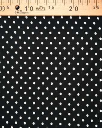 Viscose imprimée à pois Dotty noir  - Mercerine