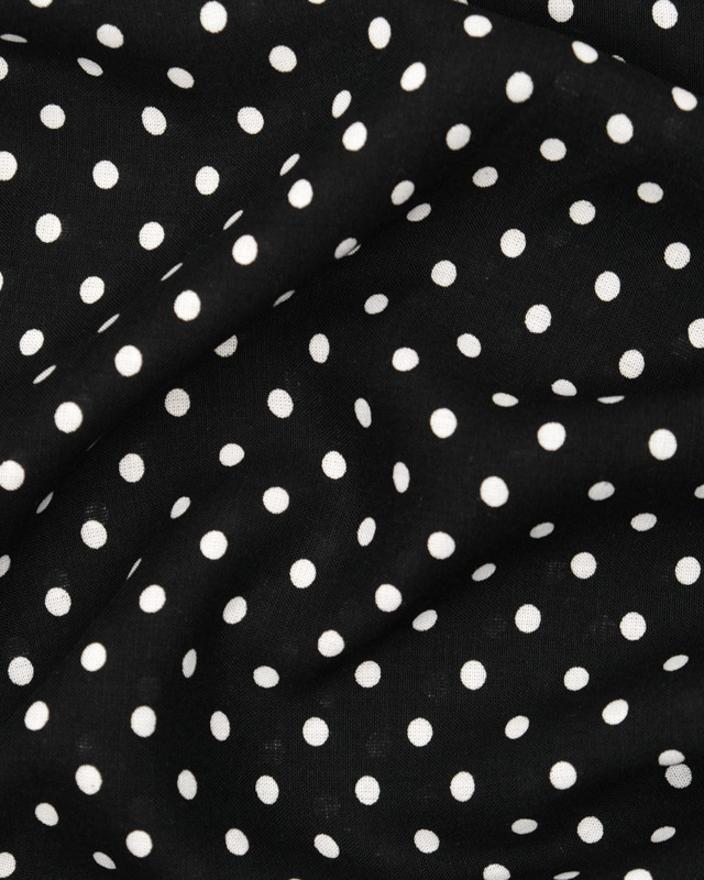 Viscose imprimée à pois Dotty noir  - Mercerine