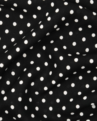 Viscose imprimée à pois Dotty noir  - Mercerine