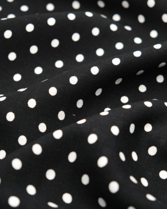 Viscose imprimée à pois Dotty noir  - Mercerine