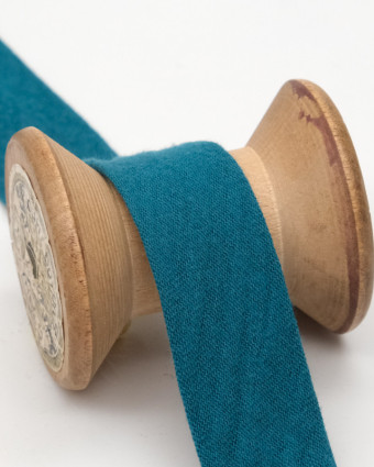 Biais bleu paon couture gaze de coton oeko tex - Mercerine