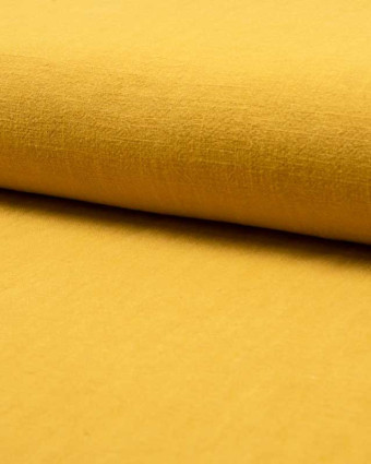  Tissu Lin  jaune ocre -  Mercerine