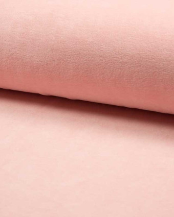 Tissu jersey velours rose clair - 10cm