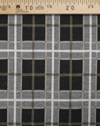 Tissu Jupe épais à carreaux beige noir écru - Mercerine