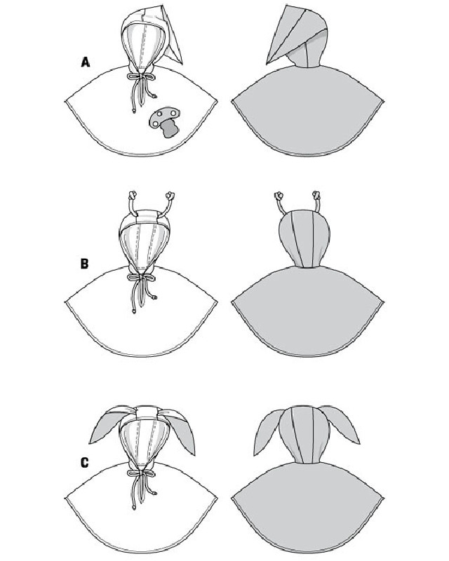 Patron Déguisement lapin, coccinelle et champignon : Burda 2517 - Mercerine