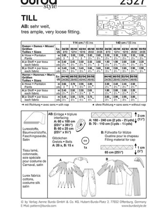 Patron déguisement fou du roi : Burda 2527 - Mercerine