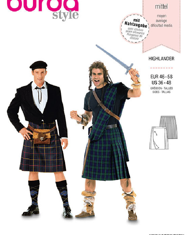 Patron déguisement écossais highlander : Burda 2515 - Mercerine