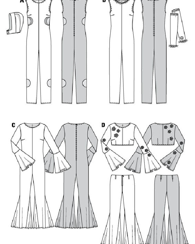 Patron déguisement combinaison et années 70 : Burda 2511 - Mercerine