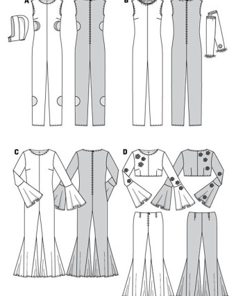 Patron déguisement combinaison et années 70 : Burda 2511 - Mercerine