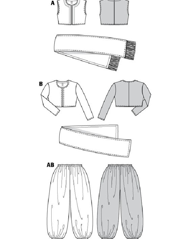 Patron déguisement alibaba et égyptiens : Burda 2526 - Mercerine