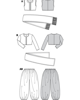 Patron déguisement alibaba et égyptiens : Burda 2526 - Mercerine